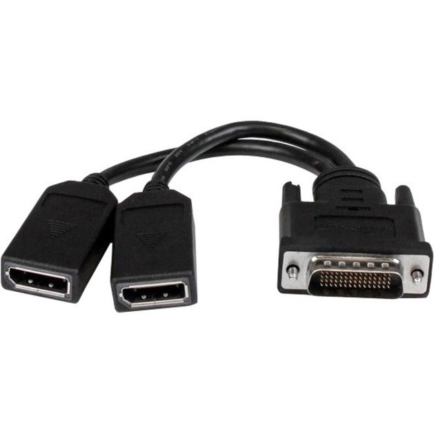 StarTech.com 8" DMS-59 to Dual DisplayPort Adapter Cable, 4K x 2K, DMS 59 pin (M) to 2x DP 1.2 (F) Splitter Y Cable, LFH to 2x DP Monitors