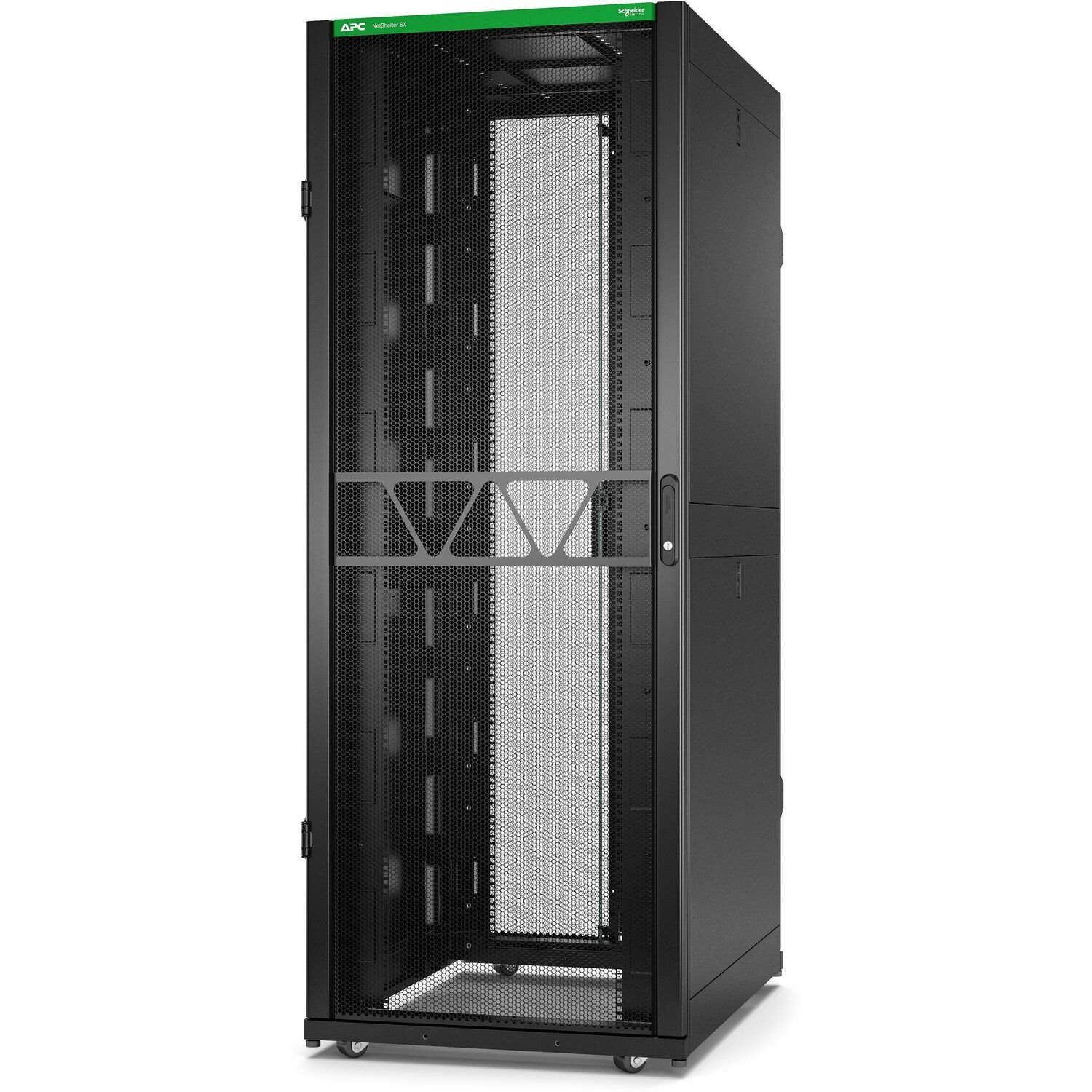 APC by Schneider Electric NetShelter SX 42U Enclosed Cabinet Rack Cabinet for Server, Equipment, Networking, Data Center - 482.60 mm Rack Width x 914.91 mm Rack Depth - Black