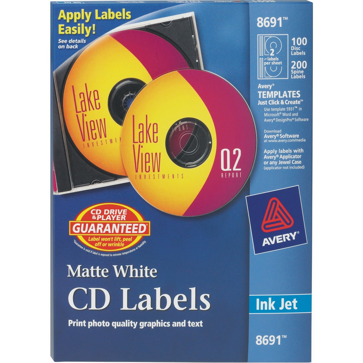 Avery&reg; Clear CD/DVD Inkjet Matte Labels