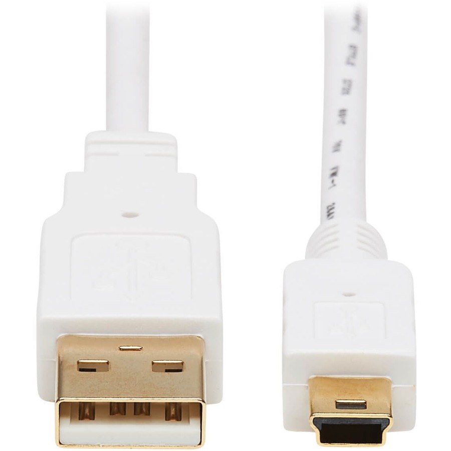 Tripp Lite Safe-IT USB-A to USB Mini-B Antibacterial Cable (M/M), USB 2.0, White, 3 ft.
