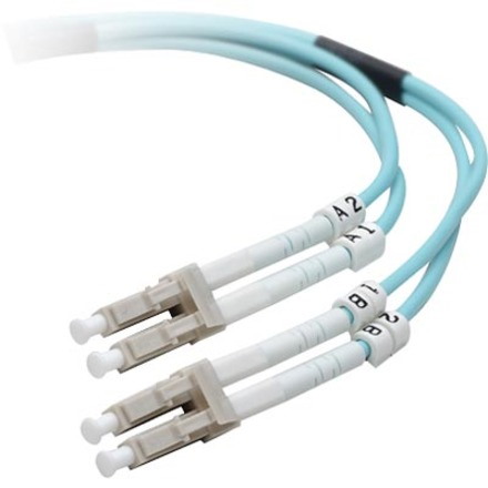 Belkin Fiber Optic Cable; 10GB Aqua Multimode LC/LC Duplex MMF, 50/125 OM3