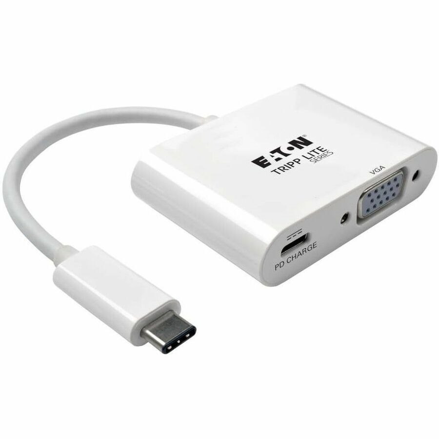 Eaton Tripp Lite Series USB-C to VGA Adapter with PD Charging, White