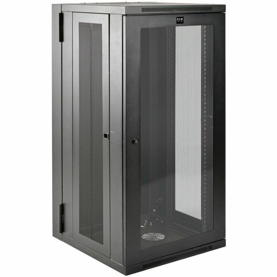 Eaton Tripp Lite Series SmartRack 26U UPS-Depth Wall-Mount Half-Height Rack Enclosure, Clear Acrylic Window, Hinged Back