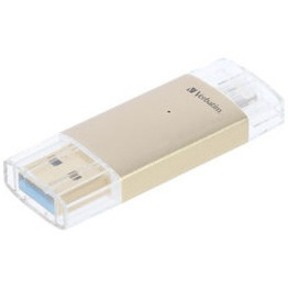 Verbatim 64 GB Lightning, USB 3.0 Flash Drive - Gold