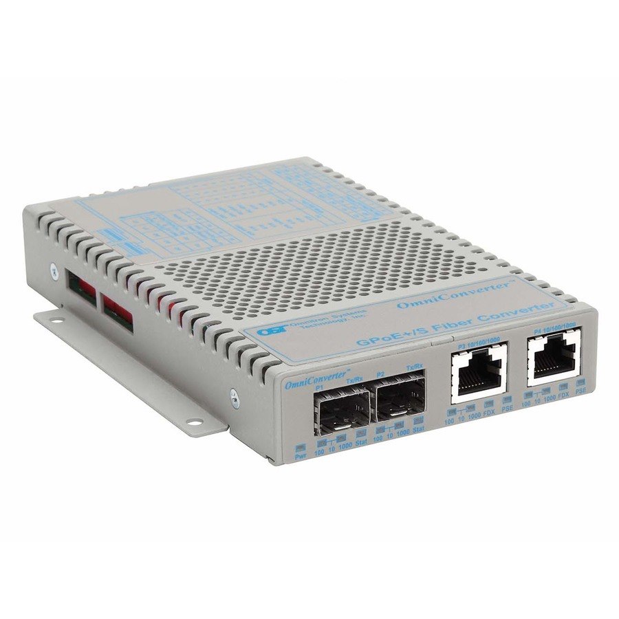 OmniConverter 10/100/1000 PoE+ Gigabit Ethernet Fiber Media Converter Switch RJ45 SFP Wide Temp