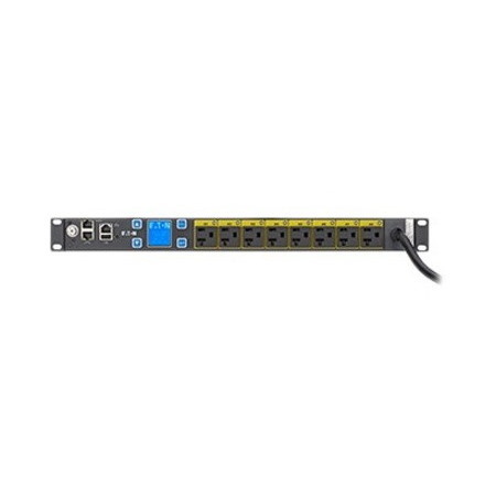 Eaton Managed rack PDU, 1U, 5-20P, L5-20P input, 1.44 kW max, 120V, 12A, 10 ft cord, Single-phase, Outlets: (8) 5-20R