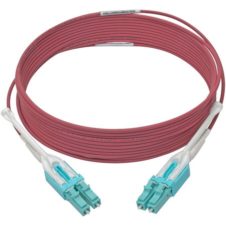 Eaton Tripp Lite Series 10G Duplex Multimode 50/125 OM4 LSZH Fiber Optic Cable (LC/LC), Push/Pull Tabs, Magenta, 4 m