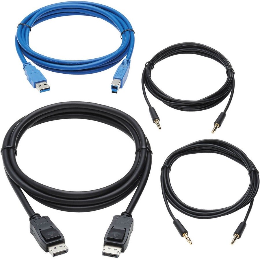 Tripp Lite by Eaton DisplayPort KVM Cable Kit for B005-DPUA2-K and B005-DPUA4 KVM, 4K DP, USB 3.2, 3.5 mm, 6 ft. (1.8 m)