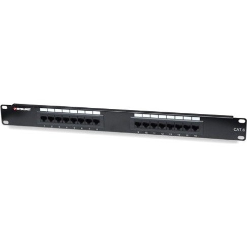 Intellinet Network Solutions 16-Port Rackmount Cat6 UTP 110/Krone Patch Panel, 1U