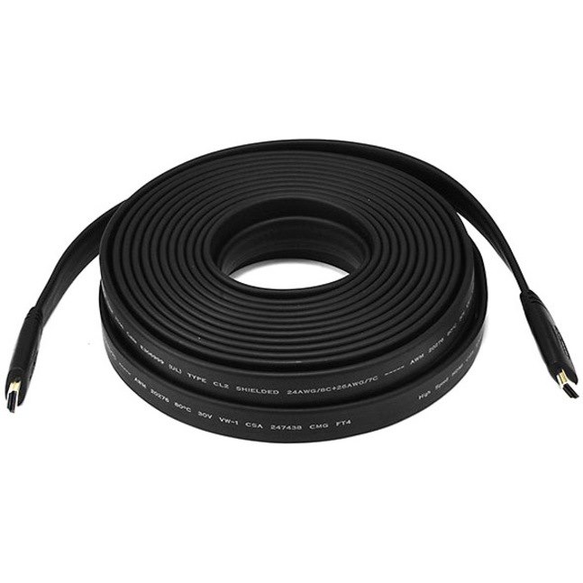 Monoprice 35ft 24AWG CL2 Flat Standard HDMI Cable - Black
