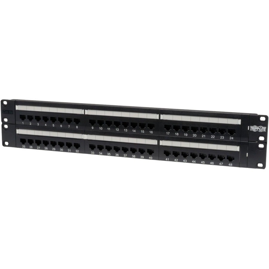 Eaton Tripp Lite Series 48-Port 2U Rack-Mount Cat5e 110 Patch Panel, 568B, RJ45 Ethernet, TAA