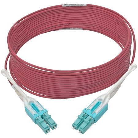 Eaton Tripp Lite Series 10G Duplex Multimode 50/125 OM4 LSZH Fiber Optic Cable (LC/LC), Push/Pull Tabs, Magenta, 5 m