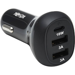 Tripp Lite by Eaton 3-Port USB Car Charger 36W Max - USB-C PD 3.0 Up to 18W 2 USB-A QC 3.0 Up to 36W