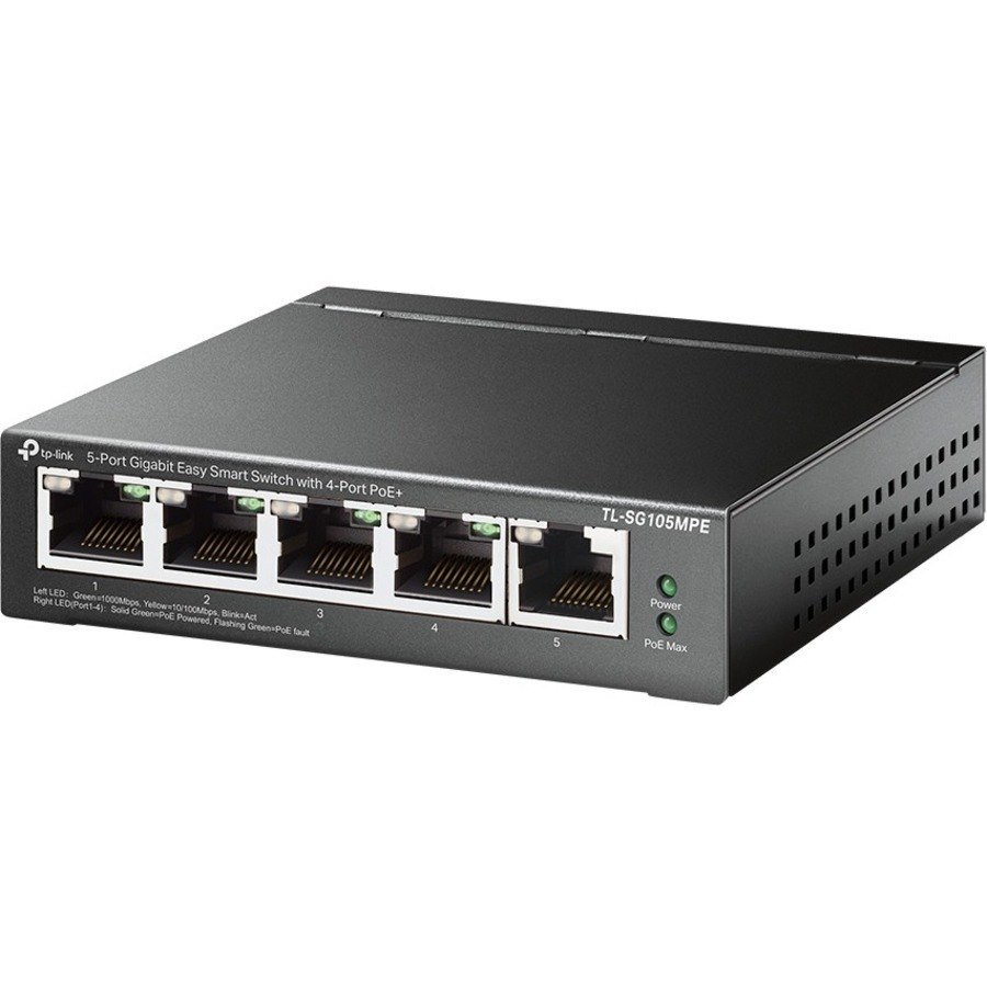 TP-Link EasySmart TL-SG105MPE 5 Ports Ethernet Switch - Gigabit Ethernet - 10/100/1000Base-T