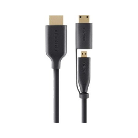 Essential High Speed Micro HDMI Cable w/Mini Adapter 2M