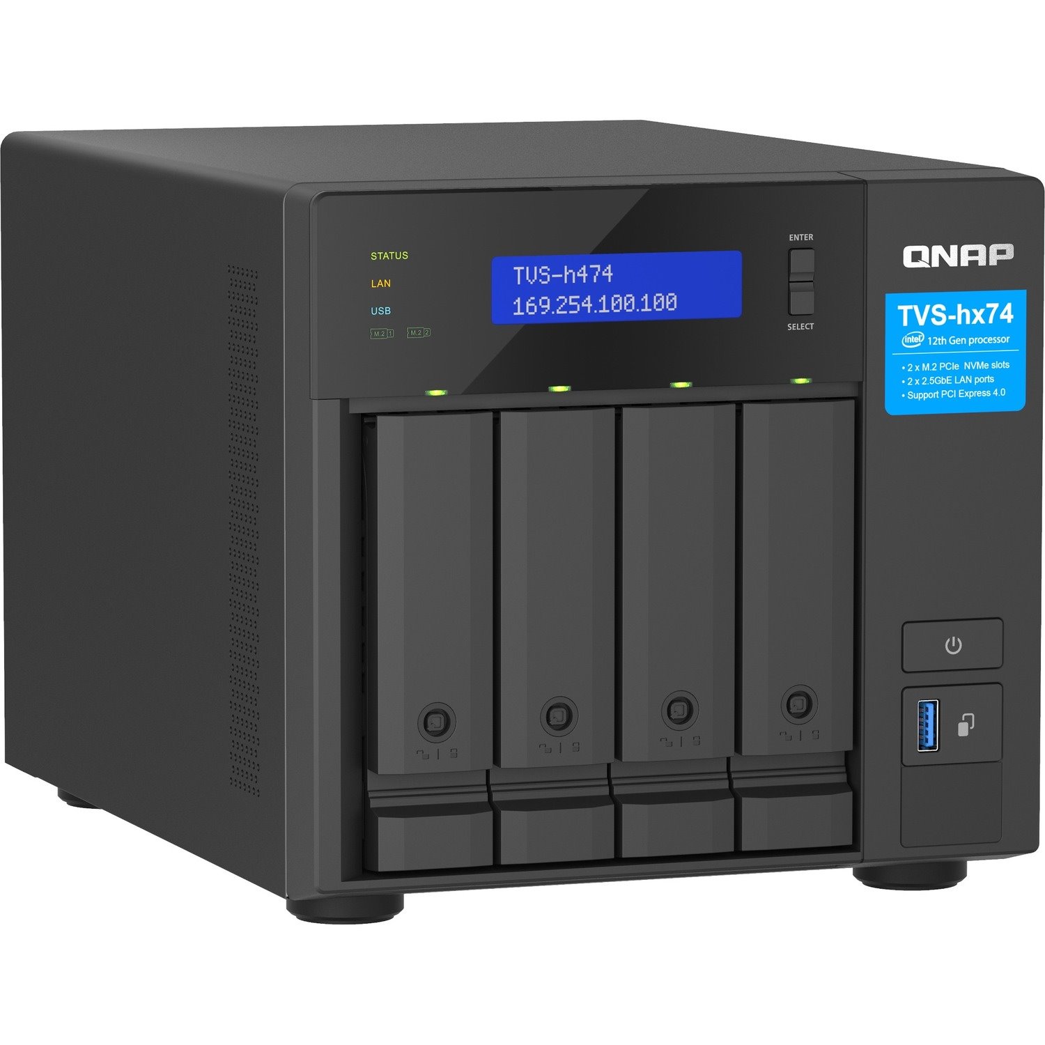 QNAP TVS-h474-PT-8G SAN/NAS Storage System