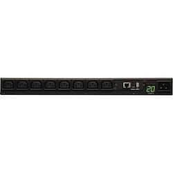 Tripp Lite by Eaton PDU 3.7kW Single-Phase 208/230V Monitored PDU - LX Platform 8 C13 Outlets C20 Input with L6-20P Adapter 2.4m Cord 1U Rack-Mount