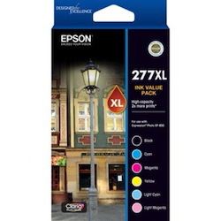Epson 277XL Original High Yield Inkjet Ink Cartridge - Value Pack - Black, Cyan, Magenta, Yellow, Light Cyan, Light Magenta - 1 Pack