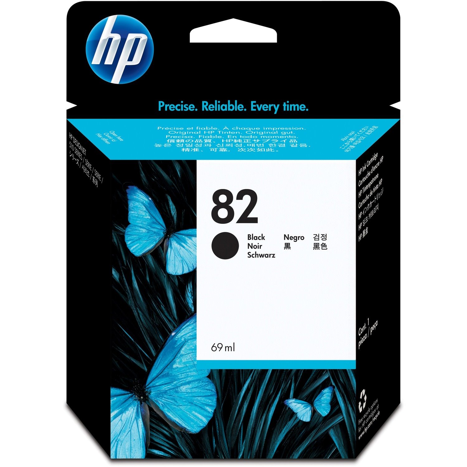 HP 82 Original Inkjet Ink Cartridge - Black - 1 Each