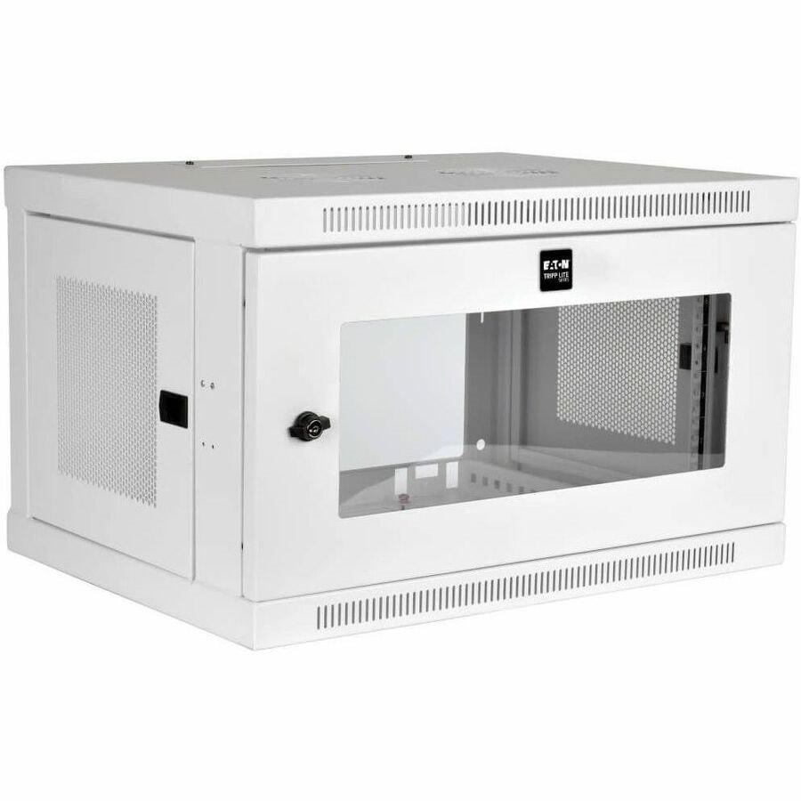 Eaton Tripp Lite Series SmartRack 6U Low-Profile Switch-Depth Wall-Mount Mini Rack Enclosure, Clear Acrylic Window, White