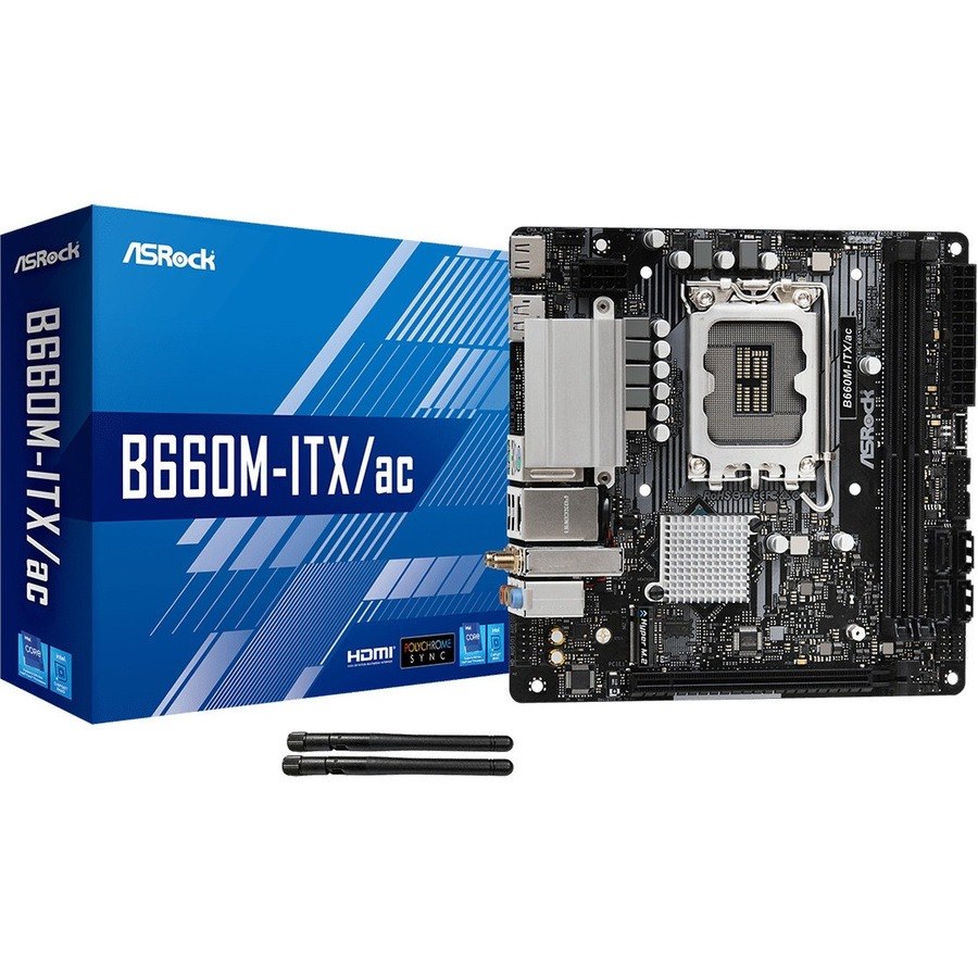 ASRock B660M-ITX/ac Desktop Motherboard - Intel B660 Chipset - Socket LGA-1700 - Intel Optane Memory Ready - Mini ITX
