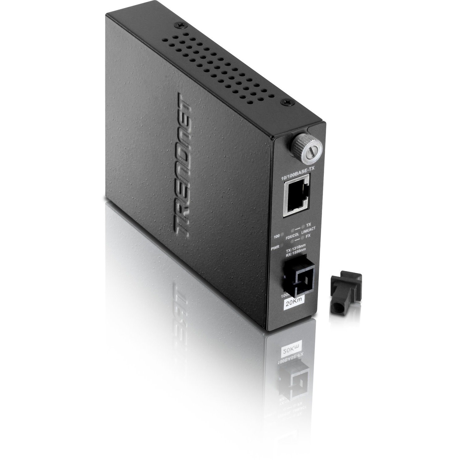 TRENDnet Intelligent 100Base-TX to 100Base-FX Dual Wavelength Single Mode SC Fiber Media Converter (20 km / 12.4 miles);RJ-45 port; Fiber to Ethernet Converter; Lifetime Protection; TFC-110S20D3i