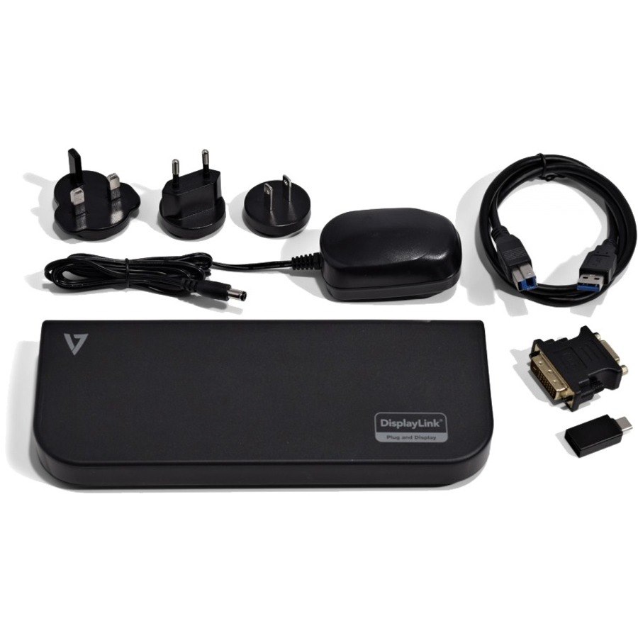 V7 UDDS2 USB 3.0 Docking Station - Black