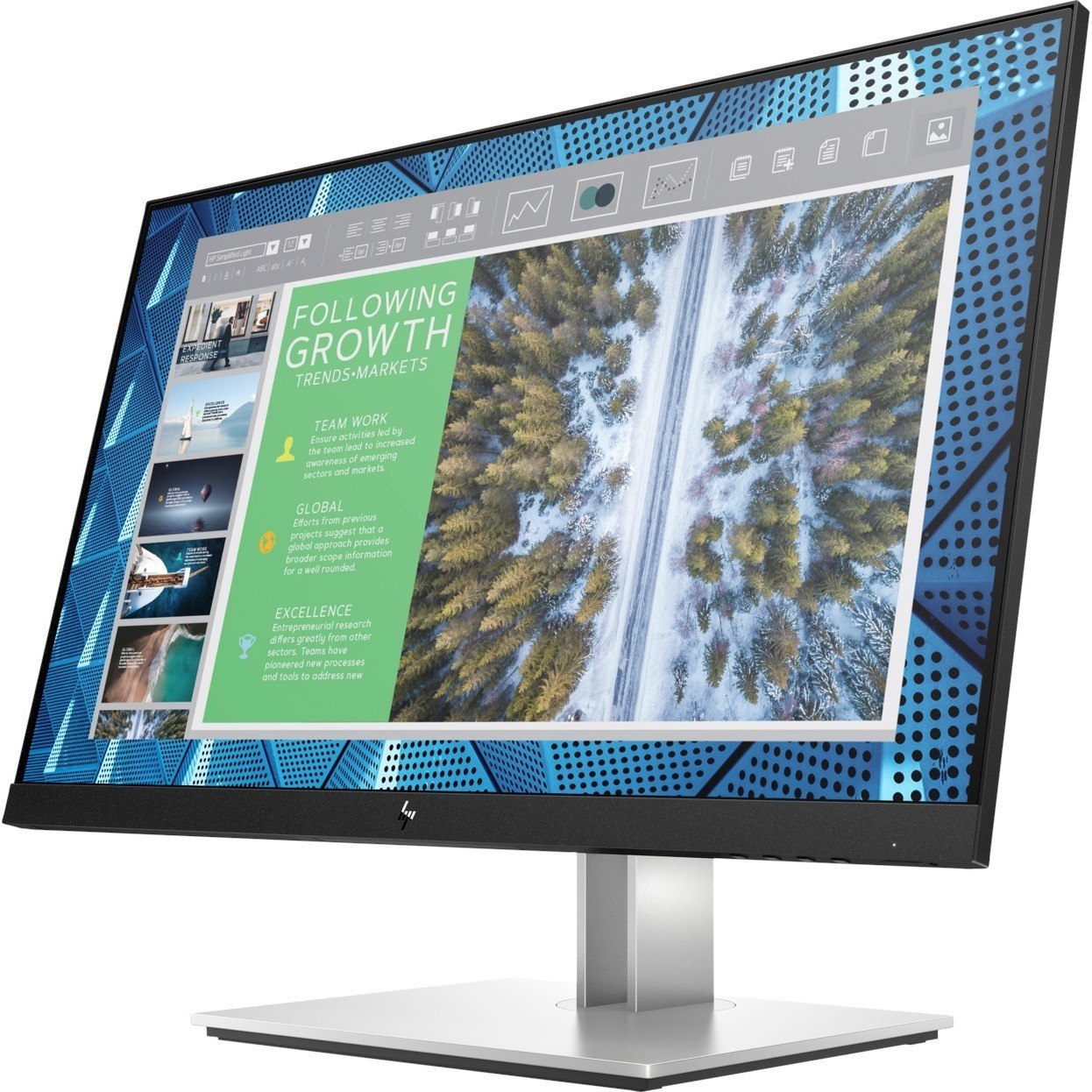 HP E24q G4 24" Class WQHD LCD Monitor - 16:9 - Black, Silver