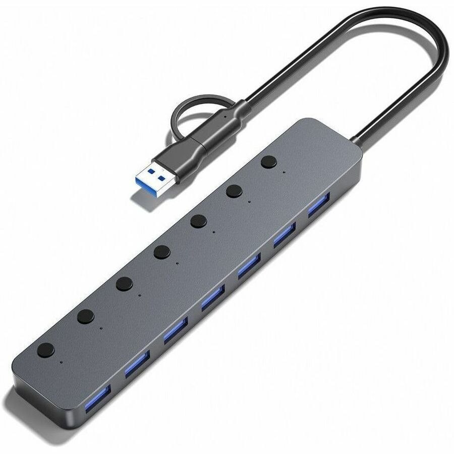 4XEM 7-port USB-A 3.0 Hub with USB-A and USB-C Connection