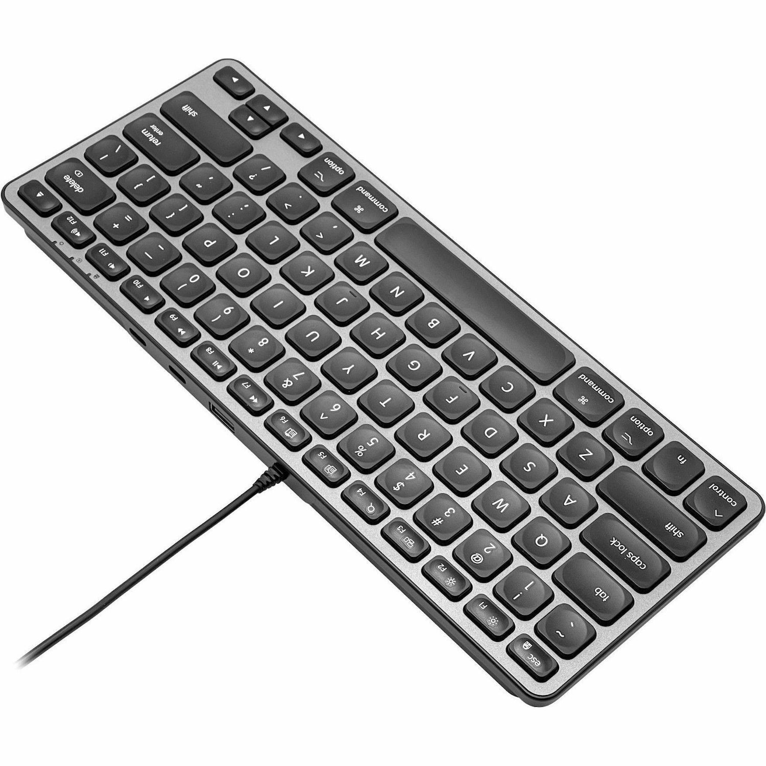 Macally Compact Wired Keyboard with USB hub ports & Dual USB C / A