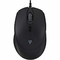 V7 MU350 USB Wired Professional Silent Mouse - Optical - 1.6m Cable - Black - USB - 2500 dpi - Scroll Wheel - 4 Button(s) - Soft Touch - Quiet Clicks - Plug and Play