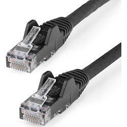 StarTech.com 3ft (90cm) CAT6 Ethernet Cable, LSZH (Low Smoke Zero Halogen) 10 GbE Snagless 100W PoE UTP RJ45 Black Network Patch Cord, ETL