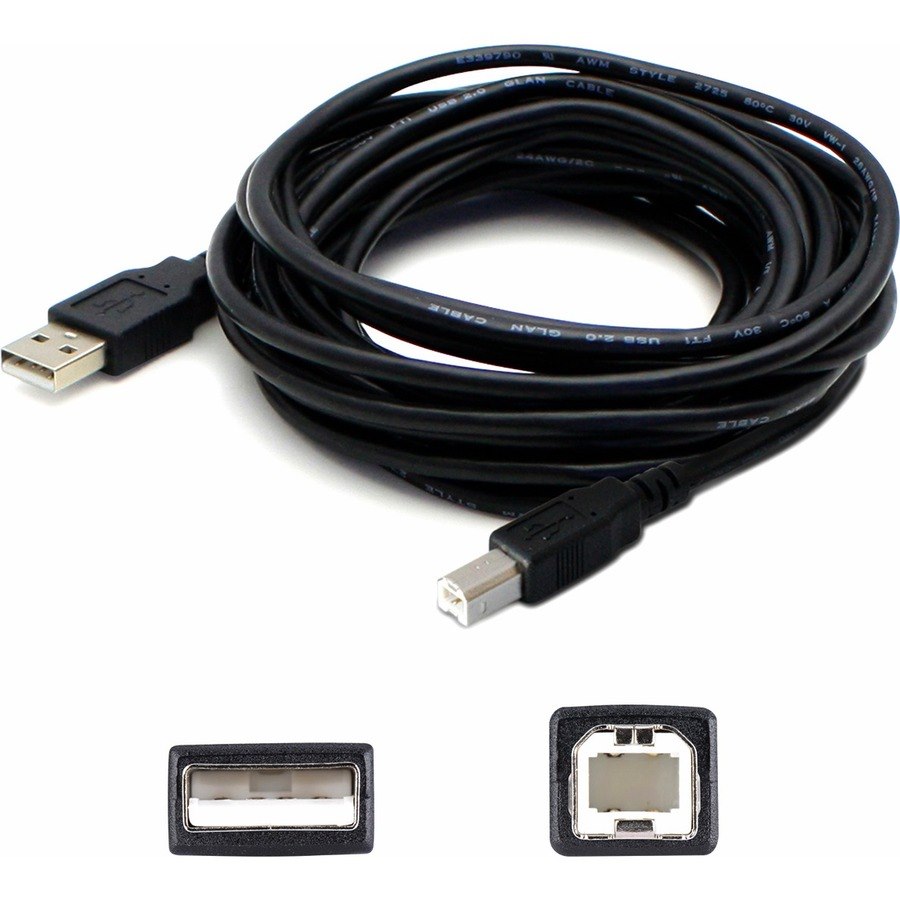 AddOn 6ft USB 2.0 (A) Male to USB 2.0 (B) Male Black Cable