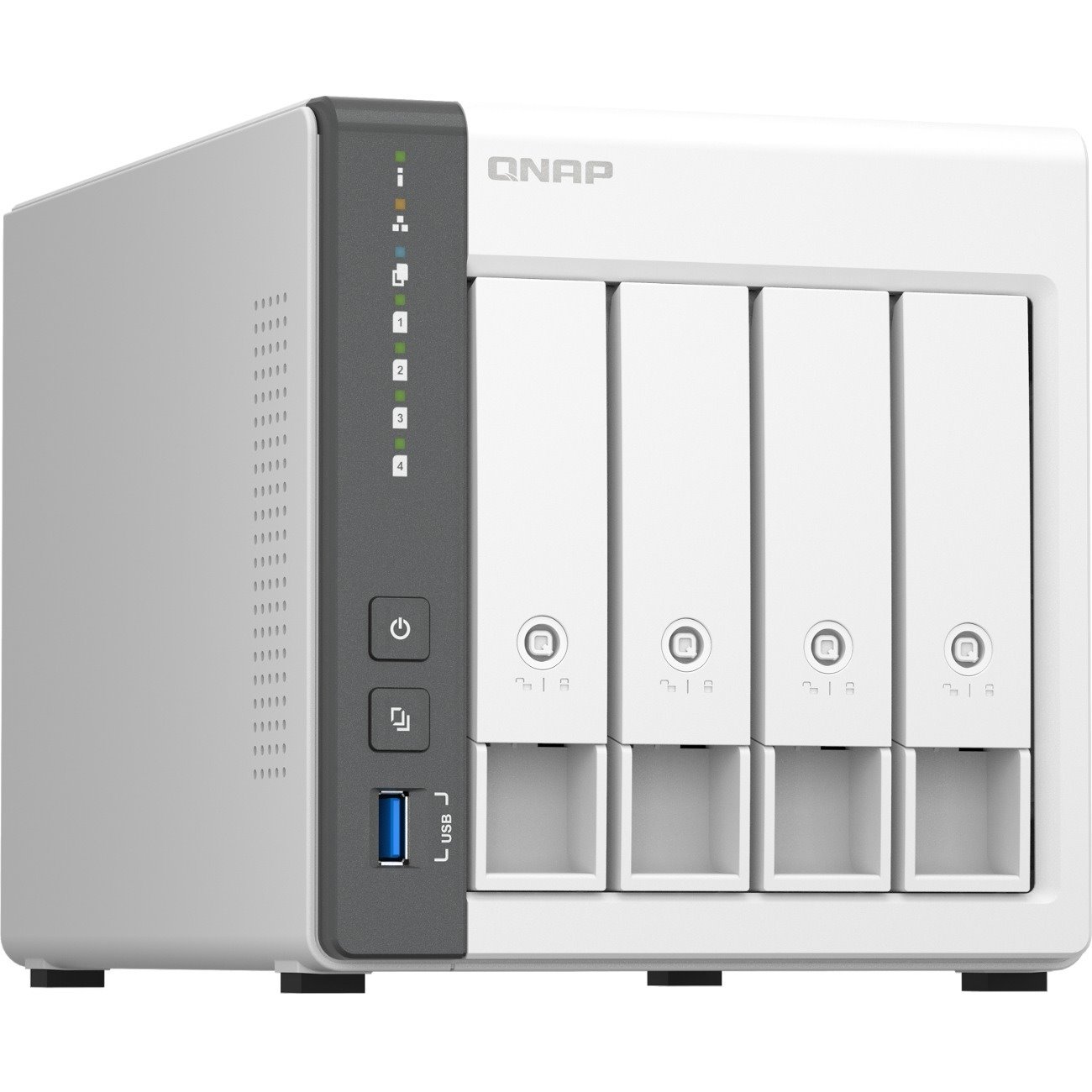 QNAP TS-433-4G 4 x Total Bays SAN/NAS Storage System - 4 GB Flash Memory Capacity - ARM Cortex A55 Quad-core (4 Core) 2 GHz - 4 GB RAM Tower