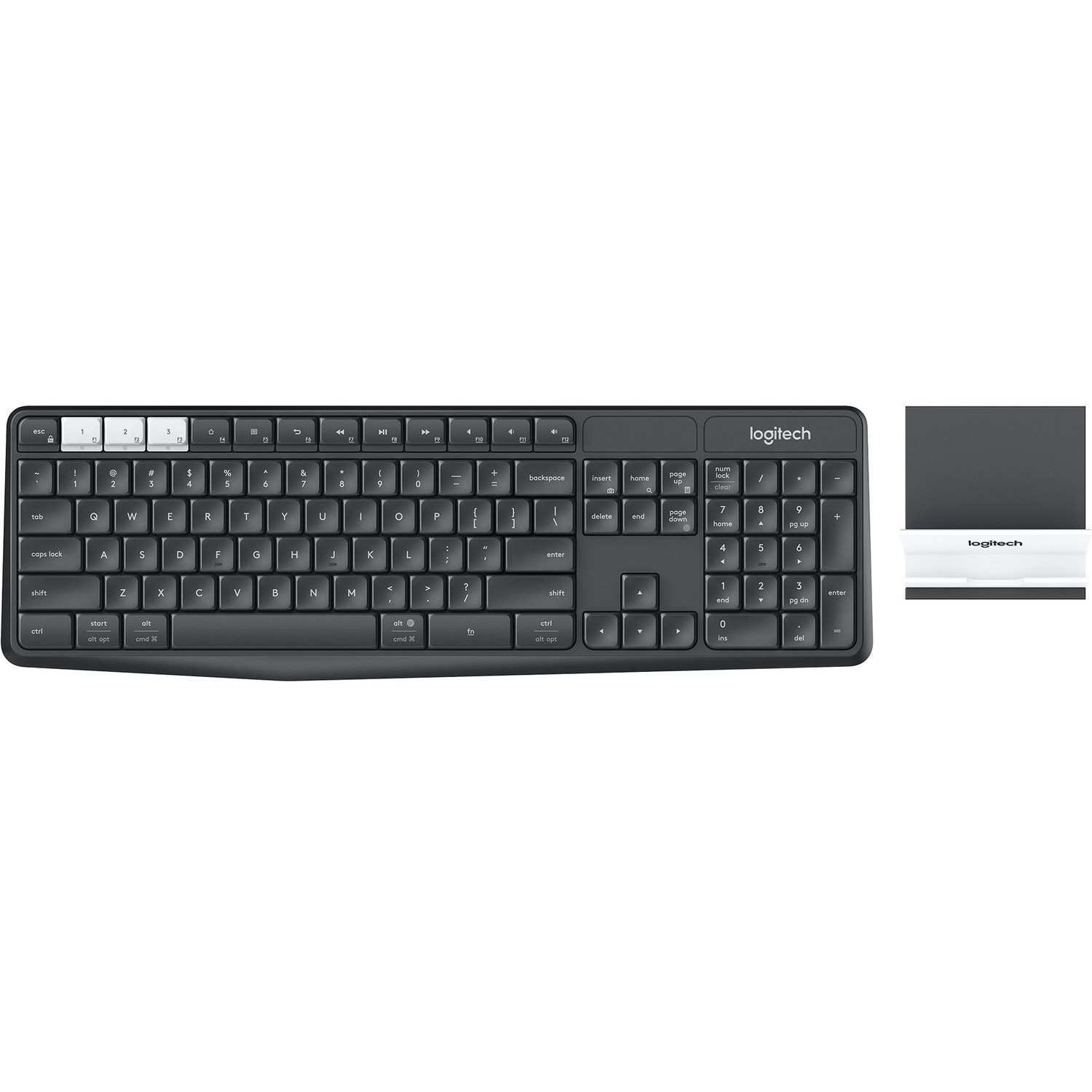 Logitech K375s Keyboard - Wireless Connectivity - USB Interface - German - Graphite