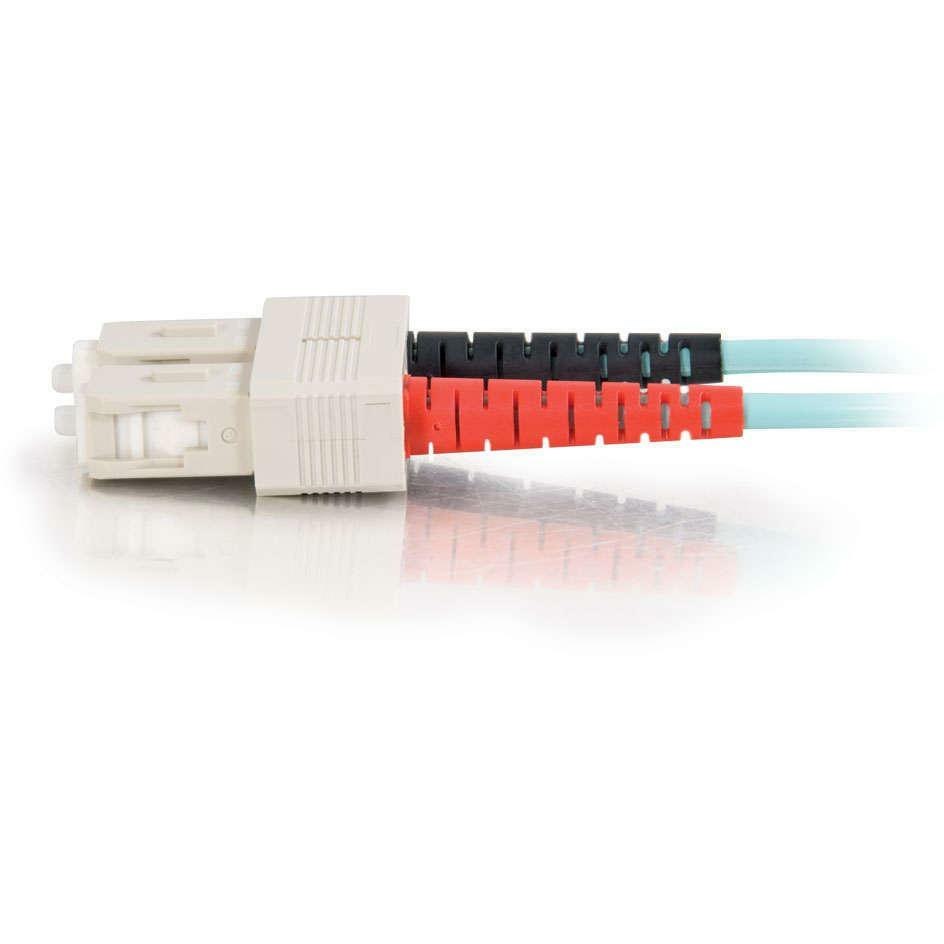 C2G-3m SC-SC 10Gb 50/125 OM3 Duplex Multimode PVC Fiber Optic Cable - Aqua
