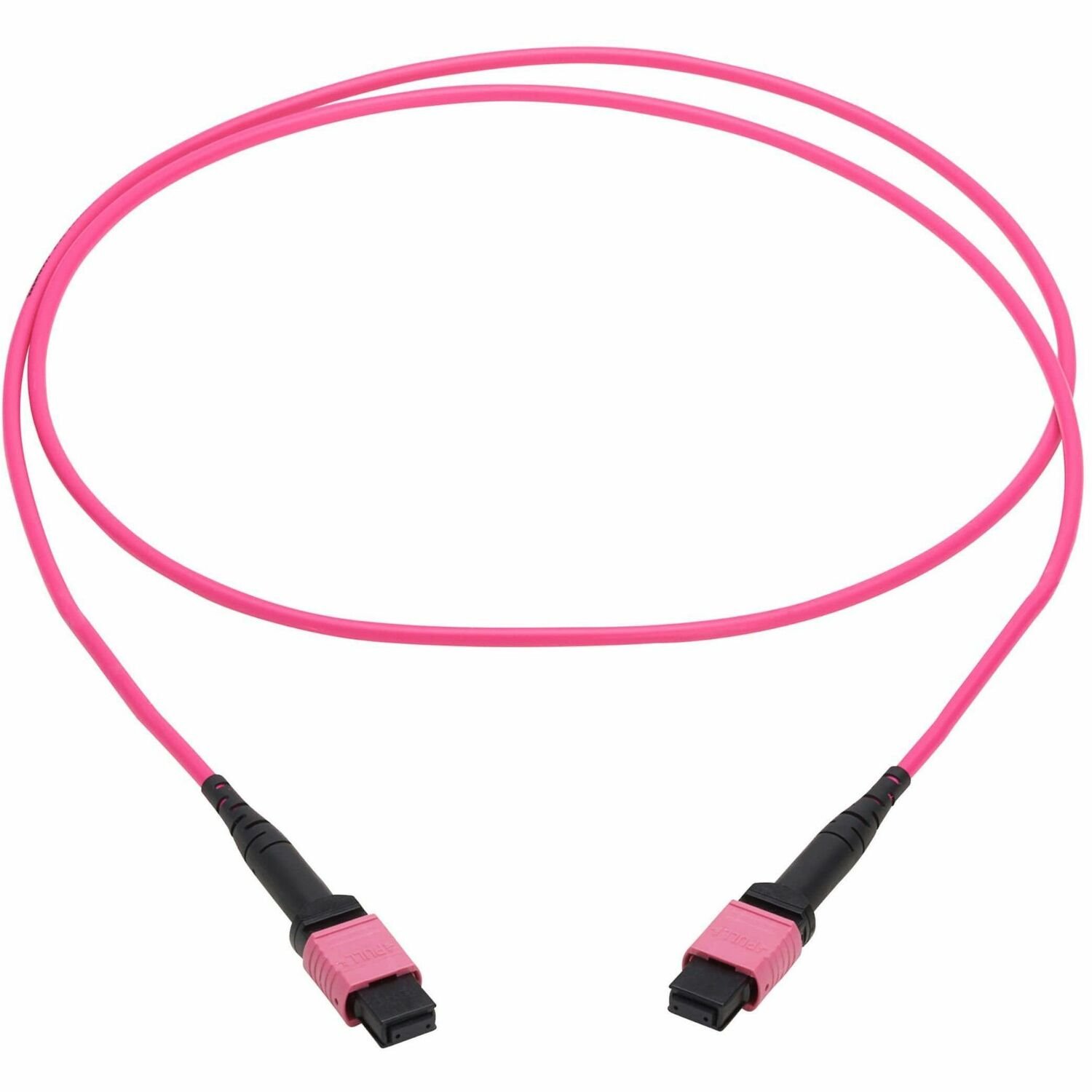 Eaton Tripp Lite Series 100G Multimode 50/125 OM4 Fiber Optic Cable (12F MTP/MPO-PC F/F), OFNP, Magenta, 2 m (6.6 ft.), TAA