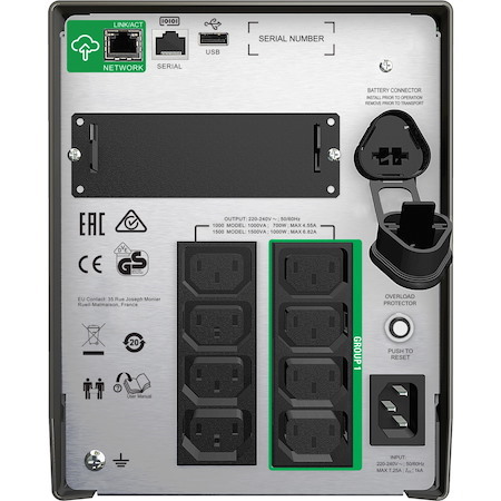 SMT1000IC APC by Schneider Electric Smart-UPS Line-interactive UPS - 1 kVA/700 W, Tower, 3 Year Warranty, SmartConnect Cloud Monitoring Ready