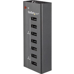 StarTech.com 7 Port USB Charging Station with 5x 1A Ports and 2x 2A Ports - USB Charging Strip for Multiple Devices - Smart Charging Capabilities - Wall-Mount Bracket