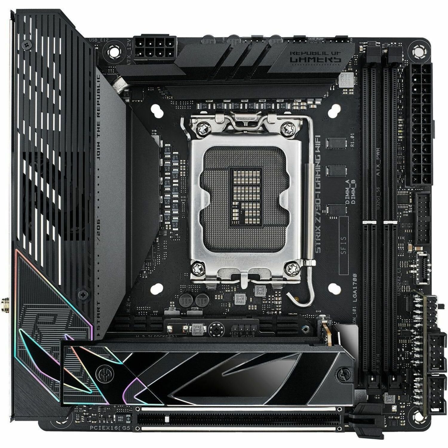 Asus ROG Strix STRIX Z790-I GAMING WIFI Gaming Desktop Motherboard - Intel Z790 Chipset - Socket LGA-1700 - Mini ITX