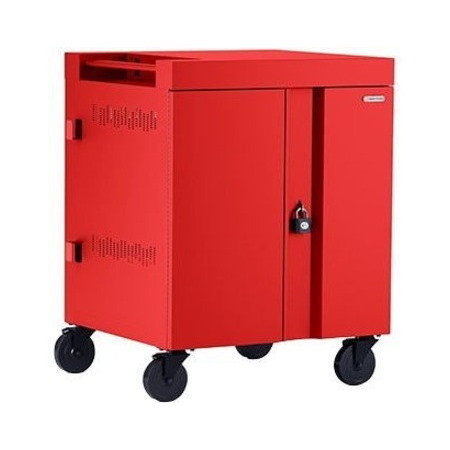 Bretford CUBE Cart AC for Up to 32 Devices w/Back Panel, Red Paint