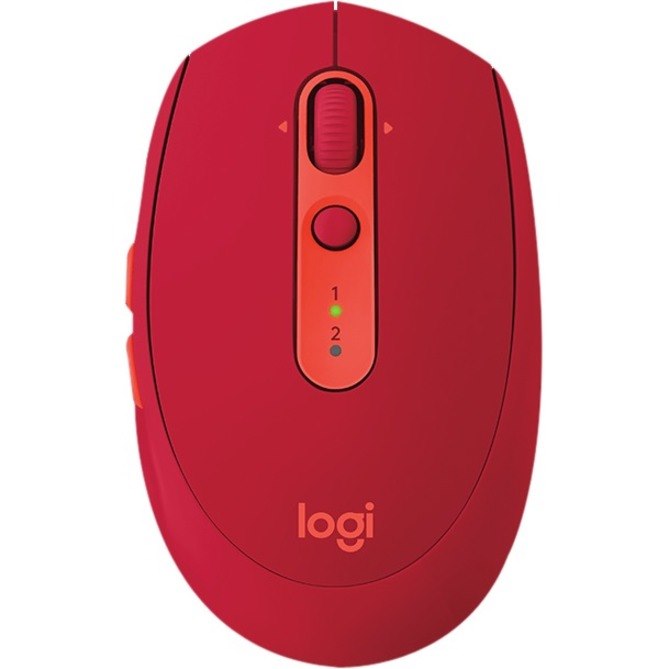 Logitech M585 Mouse - Bluetooth/Radio Frequency - USB - Optical - 5 Button(s) - Ruby