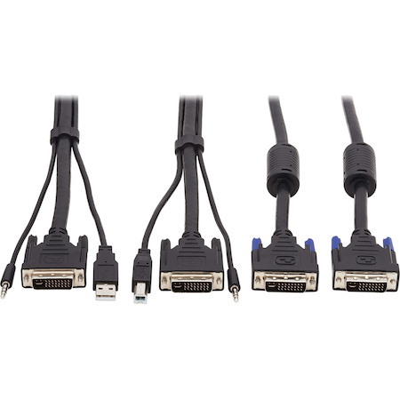 Tripp Lite by Eaton Dual DVI KVM Cable Kit - DVI, USB, 3.5 mm Audio (3xM/3xM) + DVI (M/M), 6 ft. (1.83 m)