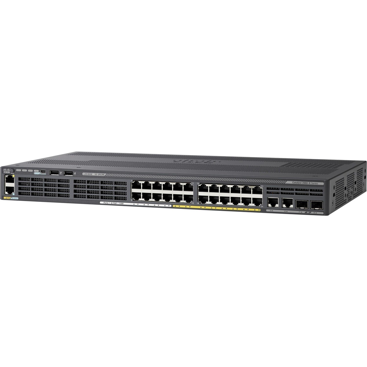 Cisco Catalyst 2960-X 2960X-24PD-L 24 Ports Manageable Ethernet Switch - 10/100/1000Base-T, 10GBase-X - Refurbished