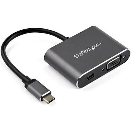 StarTech.com USB C Multiport Video Adapter - USB-C to 4K 60Hz Mini DisplayPort 1.2 (HBR2 HDR) or 1080p VGA Monitor Display Adapter