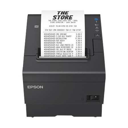 Epson , Tm-t88vii-052, Thermal Receipt Printer, Black, Usb & Ethernet, Interfaces, Ps-180 Power Supply And Ac Cable