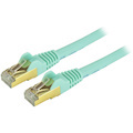 StarTech.com 10ft CAT6a Ethernet Cable - 10 Gigabit Category 6a Shielded Snagless 100W PoE Patch Cord - 10GbE Aqua UL Certified Wiring/TIA
