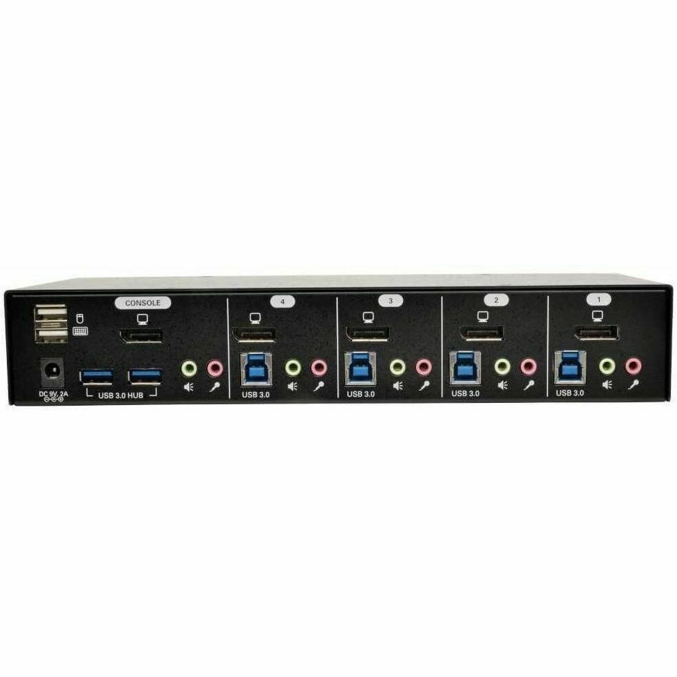 Eaton Tripp Lite Series 4-Port DisplayPort KVM Switch with Audio, Cables and USB 3.0 SuperSpeed Hub