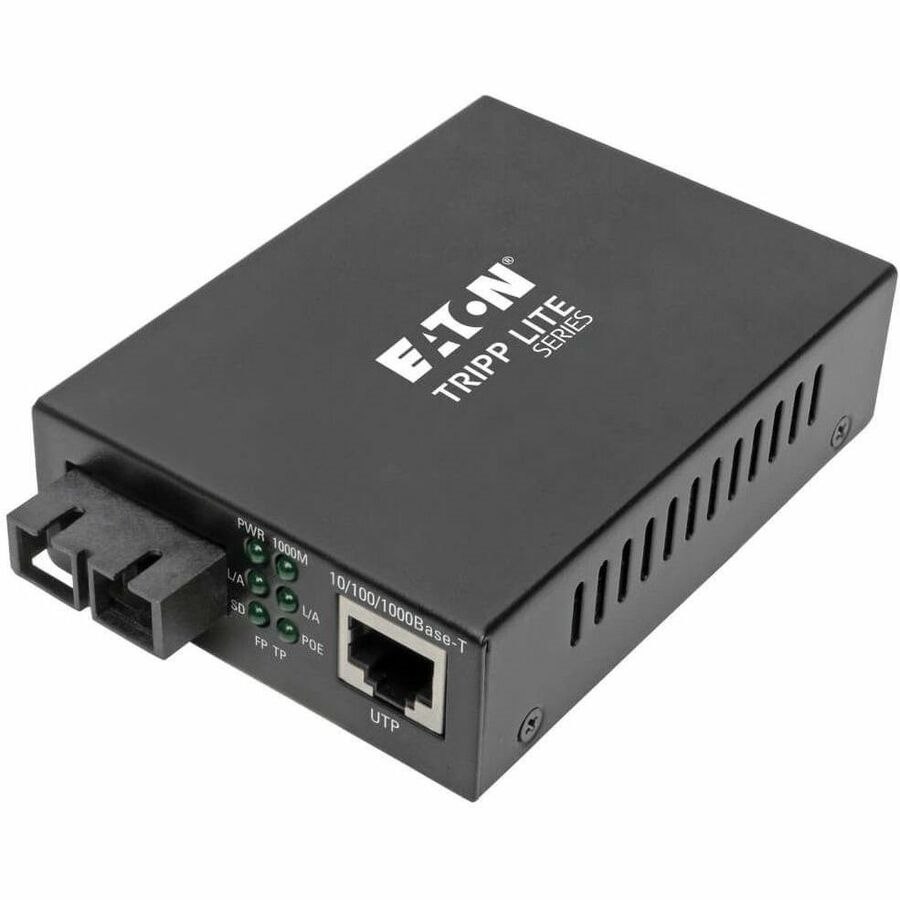 Eaton Tripp Lite Series Gigabit Multimode Fiber to Ethernet Media Converter, POE+ - 10/100/1000 SC, 1310 nm, 2 km (1.2 mi.)