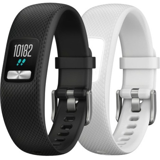 Garmin Vivofit 4 Smart Band - Black, White - Silicone, Thermoplastic Polyurethane (TPU) Band